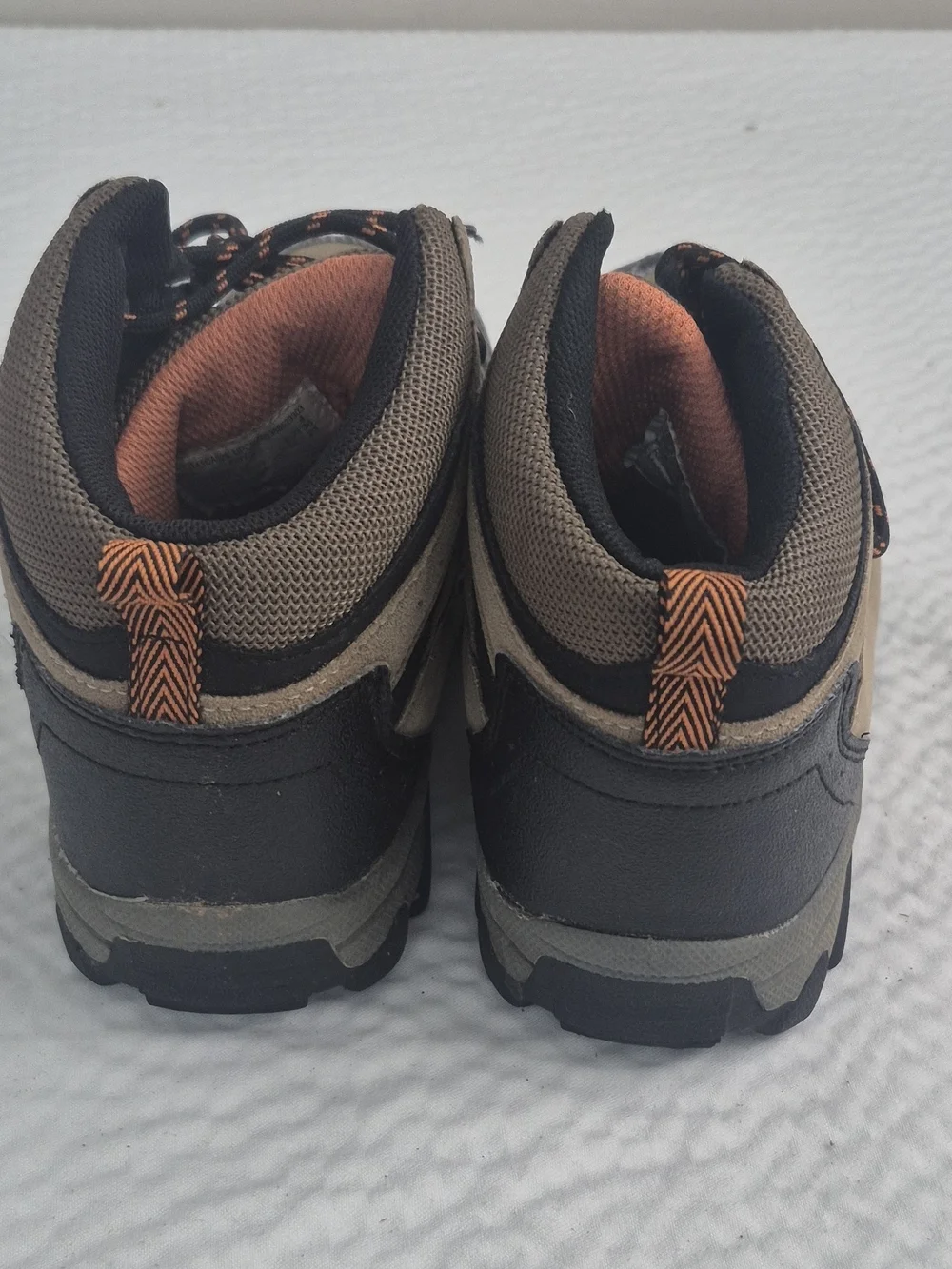 Ozark Trail Boys Hiking Boots Brown/Black/Orange Lace Up US 4 EU 36